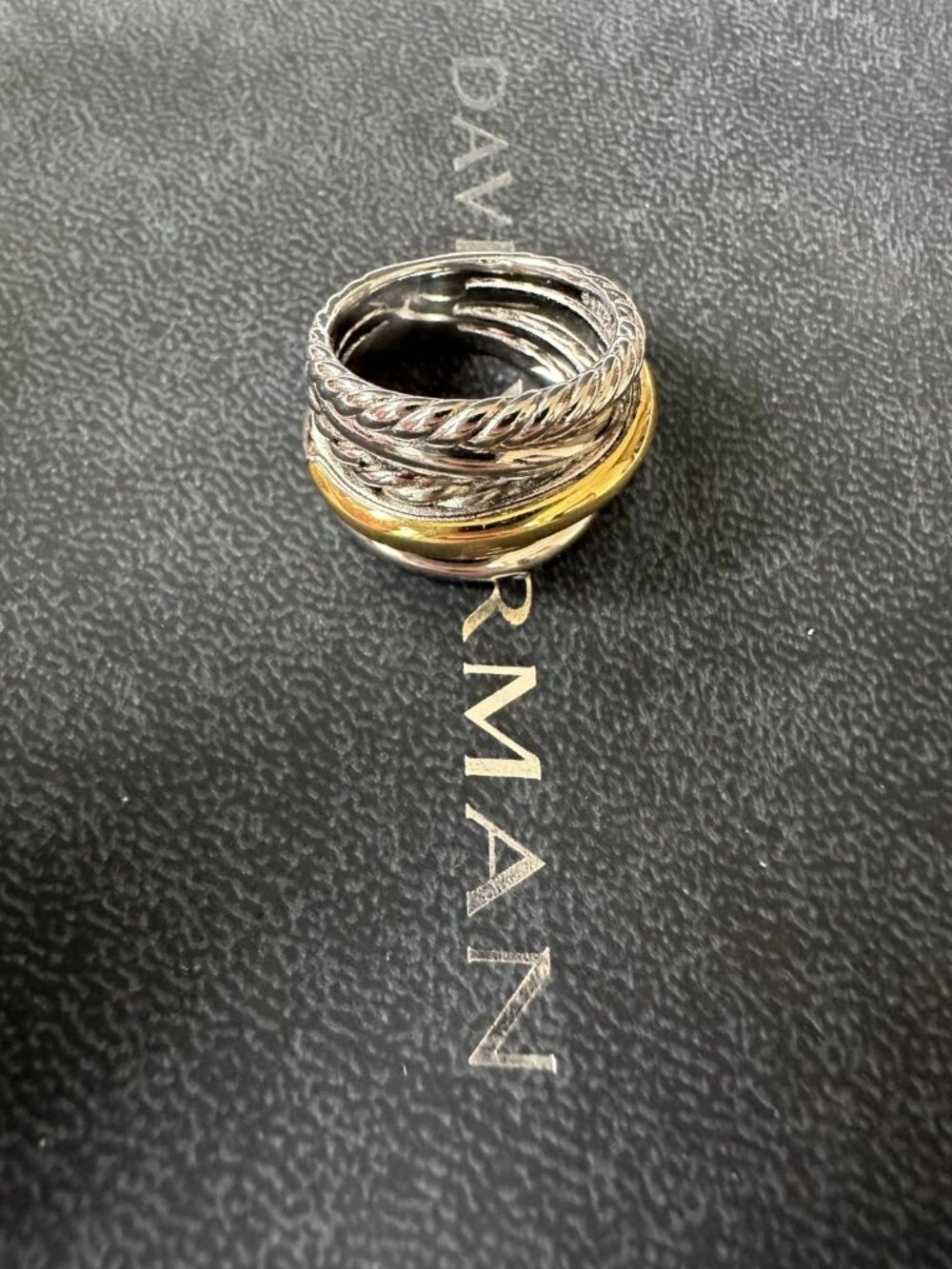 David Yurman Sterling Silver Crossover Five Row Ring Size 7